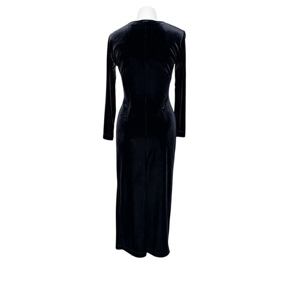 Signature by Robbie Bee vintage black long sleeve velvet evening dress size 4 pe - Picture 6 of 9
